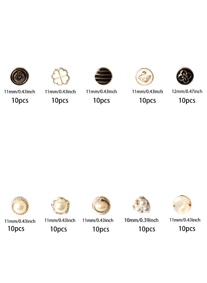 100Pcs Round Pearl Resin Buttons with Shank for Clothes Shirts Suits Coats Sweaters Wedding Dress Clothing Decorations  - Image 3