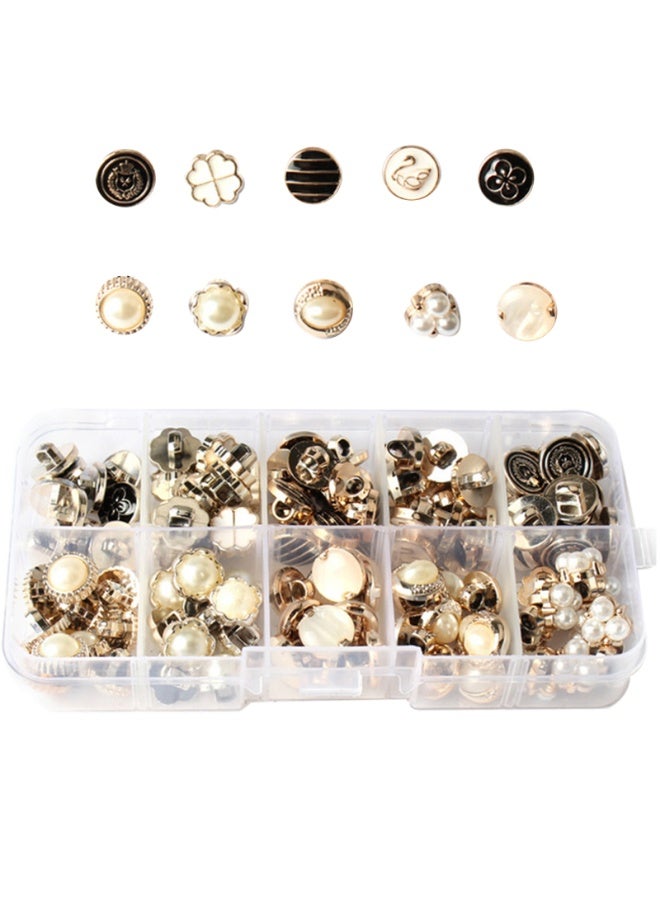 100Pcs Round Pearl Resin Buttons with Shank for Clothes Shirts Suits Coats Sweaters Wedding Dress Clothing Decorations  - Image 1