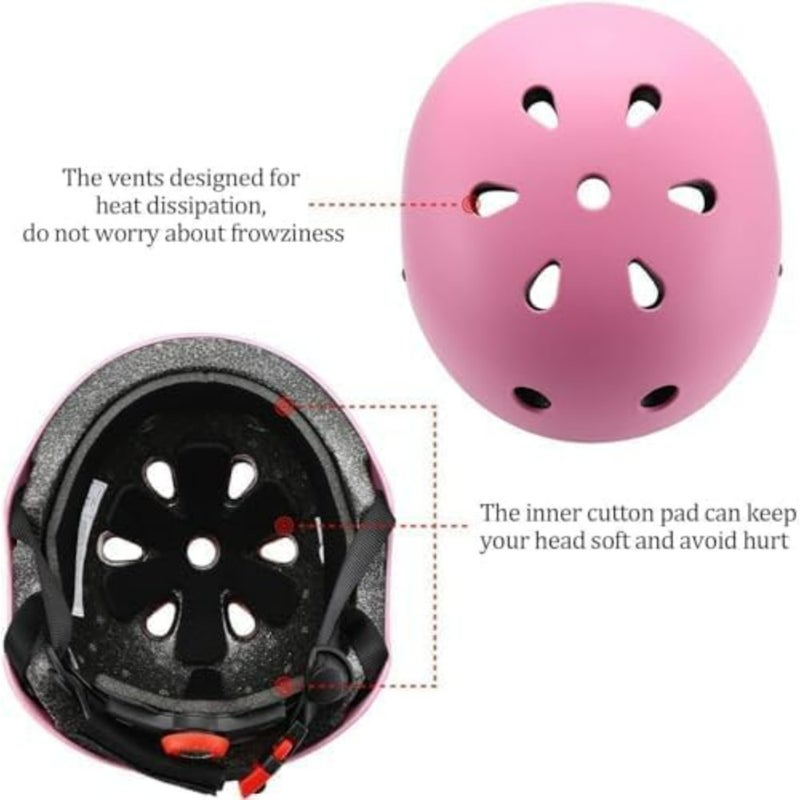 Cycling helmet for biking, skateboarding, roller skating, scooters, and balance bikes; lightweight EPS foam with polycarbonate shell; matte black finish; enhanced ventilation and secure adjustable fit - Image 2