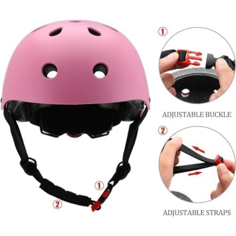 Cycling helmet for biking, skateboarding, roller skating, scooters, and balance bikes; lightweight EPS foam with polycarbonate shell; matte black finish; enhanced ventilation and secure adjustable fit - Image 3