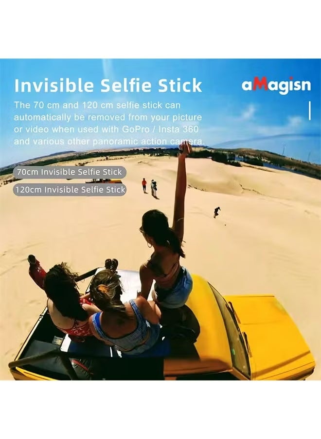 aMagisn New Version 70Cm Invisible Selfie Stick for Gopro 11 10 9 8 7 6 Insta360 X3 / ONE X2 / RS SJCAM AKASO Selfie Stick Accessories - Image 5