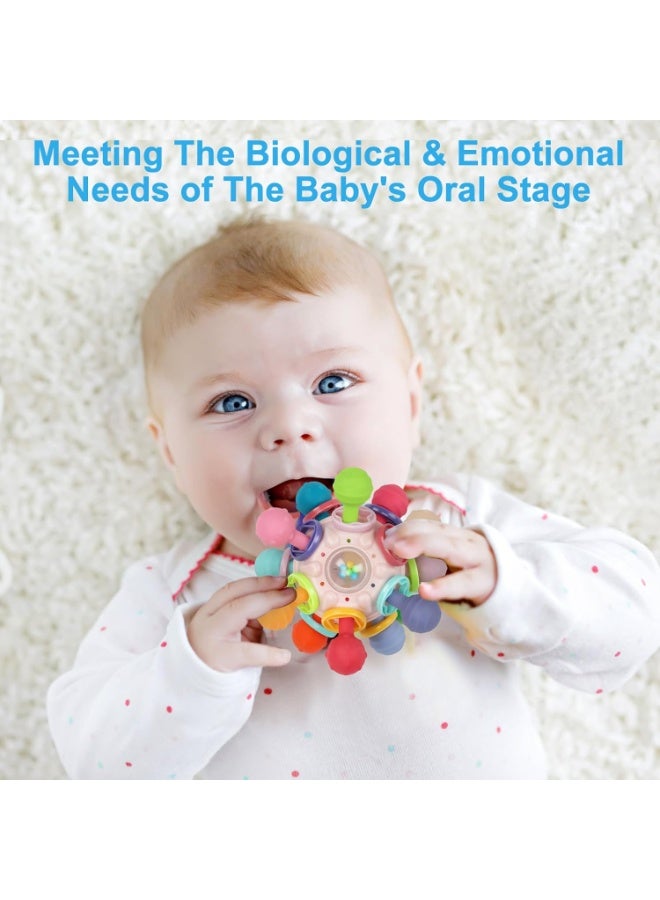 هالامودو الطفل والطفل مانهاتن كرة الإصبع الخشن، لعبة تعليم الأطفال، لعبة تدوير الكرة الذرية، لعبة كرة اليد الملطفة، لعبة مونتيسوري الحسية للطفل، دوران متزامن من اليسار إلى اليمين مع الصوت، أمسك بسلاسة وخالية من الحبور، تنمية سمعية بصرية، تدريب على الالتقاط، إدراك اللون، 10.5*10.5*6.5 سم - Image 4