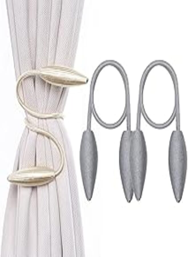 1 Pair Curtain Tiebacks Clips Random Modelling Curtain Holdbacks Hanging Belts Buckles Curtain Strap Holders Decorative (B-Grey)