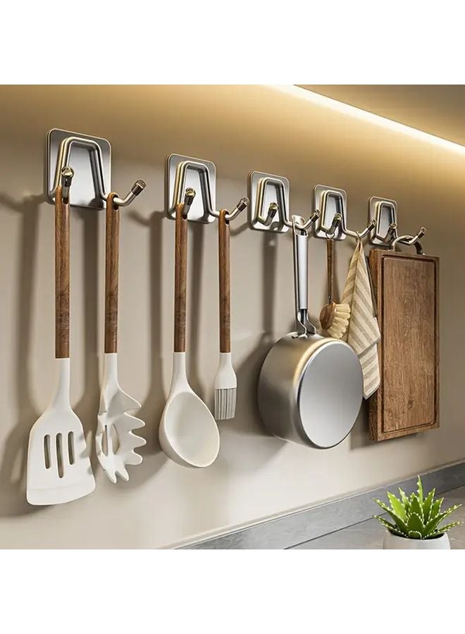Black Heavy Duty No Drill Kitchen Hooks Stainless Steel Space Saving Organizer for Utensils Pots Cutting Boards - Image 2