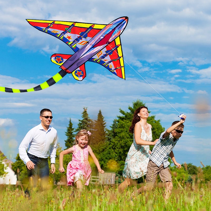 Plane Kite for Kids Adults Single Line Kite with Tail for Children Outdoor Game Beach Trip - Image 5