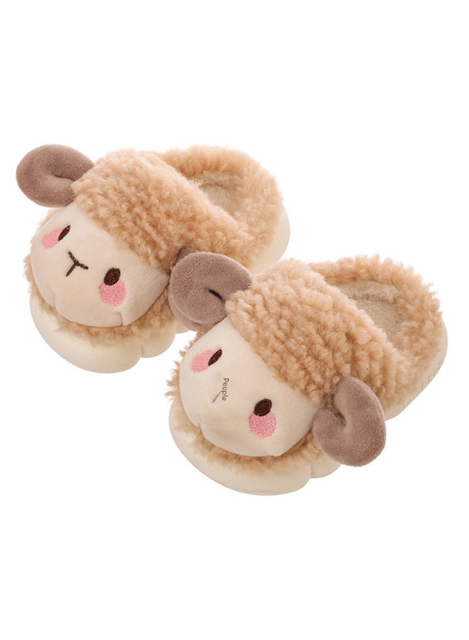Children's Cotton Slippers For Boys And Girls In Winter For Children And Infants Indoor Home Baby Non-slip Mao Mao Bag Heel Cotton Shoes For Winter - Image 5