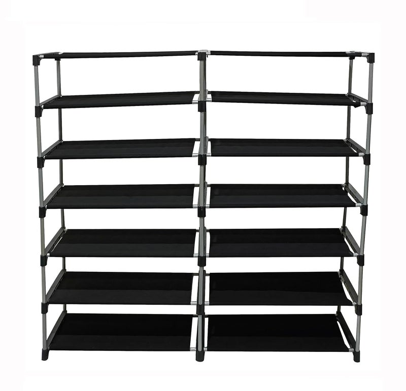 PHILOSHOP PHILOSHOP Multipurpose Collapsible 12 Layers Metal Shoe Stand Shoe RackOrganiser for Home Office Black Metal - Image 5