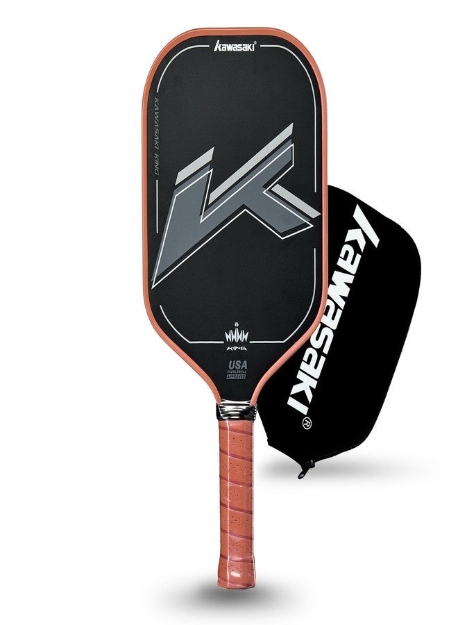 VICLeO Pickleball Paddle, Kawasaki T700 Carbon Fiber (CFS)-USAPA Approved King Series Pickleball Racket 16mm for Tournament Level, with Cover Case/Grip-Brown - Image 1