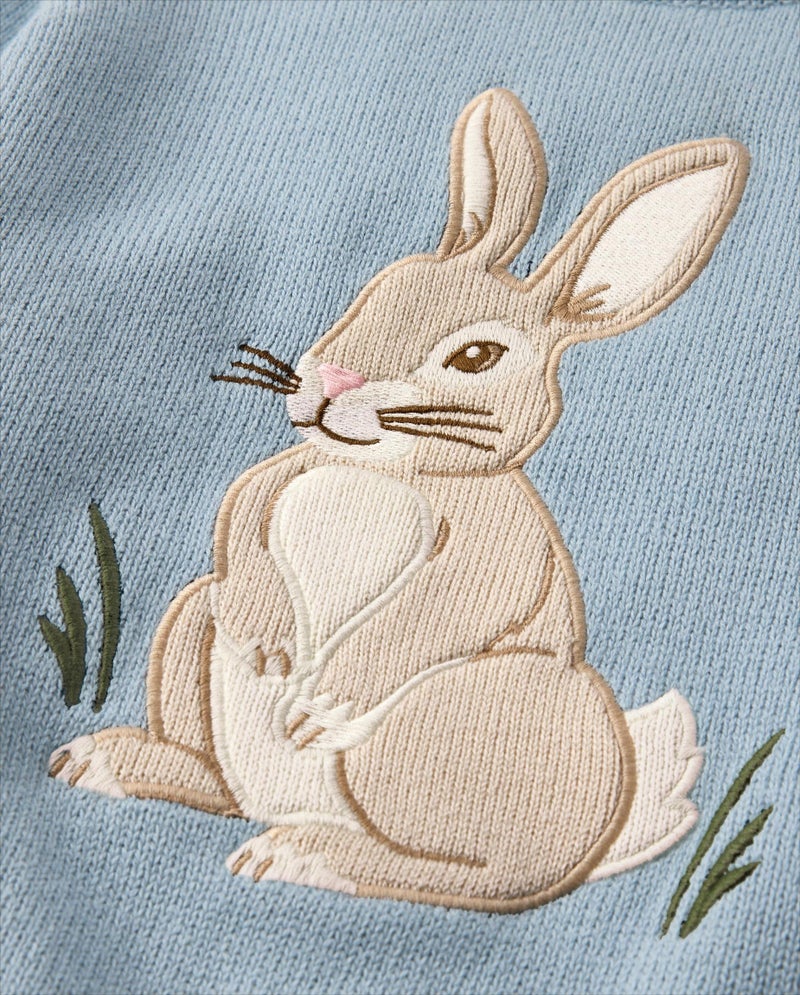 Gymboree,Boys,and Toddler Embroidered Pullover Sweater,Dusty Robin Bunny,3 Years - Image 3