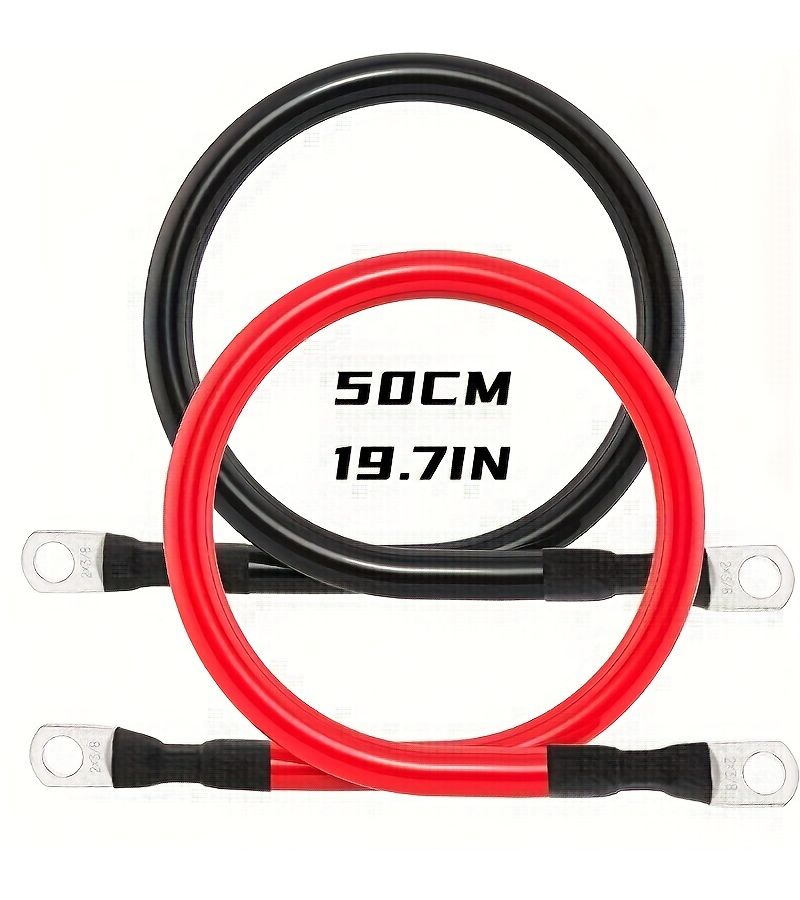 1 Pack of 2 Strips 2 AWG Battery Cable Set Red And Black 100 Cm 39.4 Inches With Terminals 3/8 Inch Connector For Motorcycles Traction Batteries - Image 5
