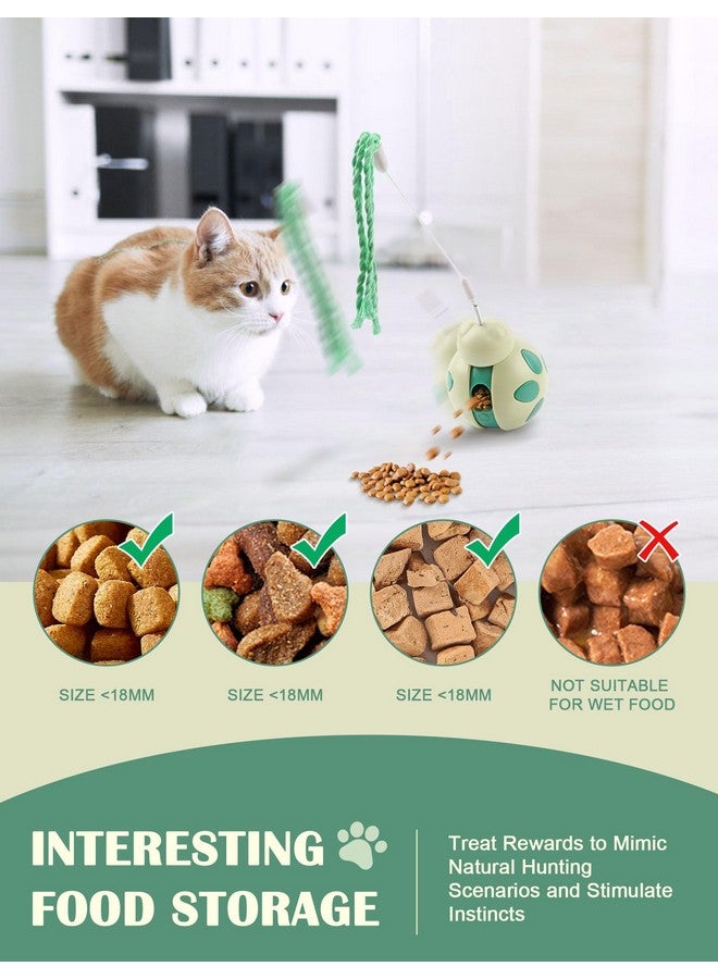 جيس لعبة قطط تفاعلية من جي إي إس مع موزع طعام - تصميم على شكل كوب، عصا تحفيز عالية الارتداد، لتخفيف التوتر للقطط المنزلية، لون أخضر - Image 5