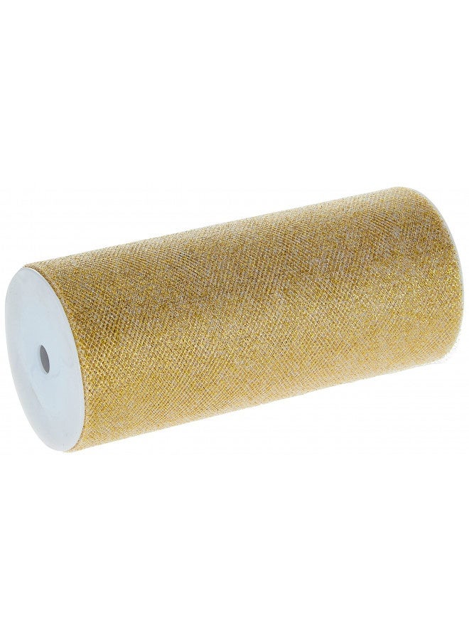 Offray Berwick Offray Gold Sparkle Tulle By The Bolt, 6'' W, 25 Yards - Image 1