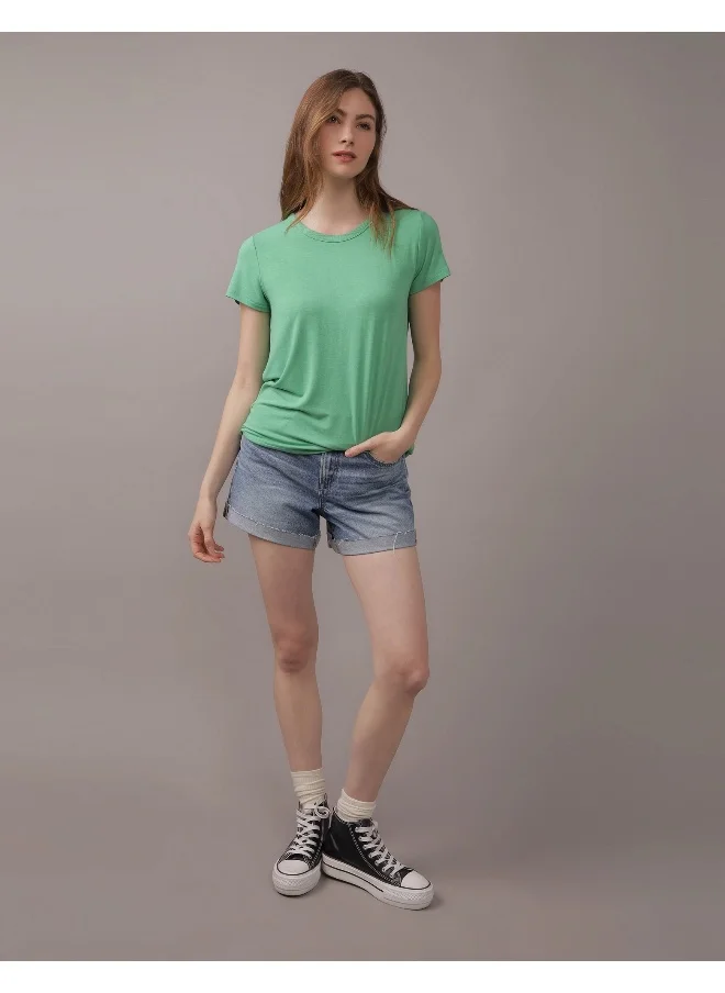 American Eagle Crew Neck Half Sleeve Top