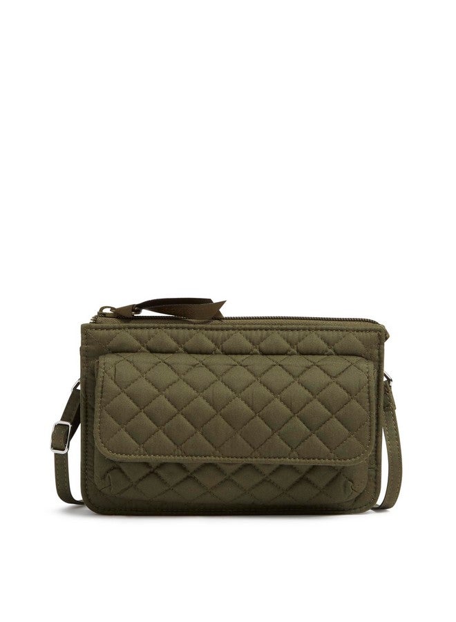 Vera Bradley Women'S Cotton Wallet Crossbody Purse With Rfid Protection Climbing Ivy Green One Size - Image 1