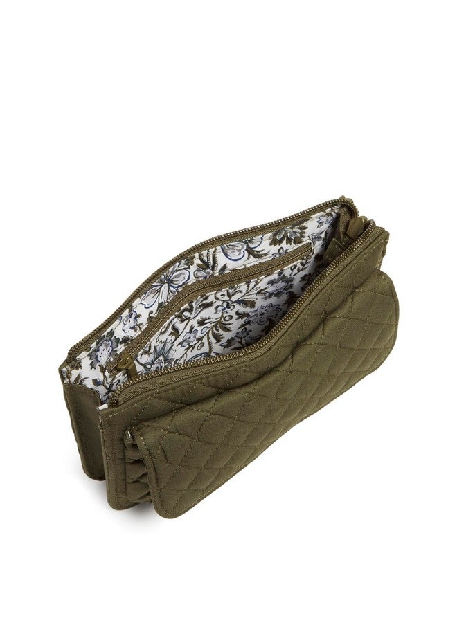 Vera Bradley Women'S Cotton Wallet Crossbody Purse With Rfid Protection Climbing Ivy Green One Size - Image 3