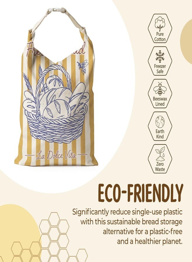 MATICAN Beeswax Bread Bags for Homemade Bread & Sourdough, 2-Pack XL Eco-Friendly Natural Cotton Food Storage Bags, 12.6 x 16.9 Inches, Rustic Bakery Stipres - Image 5