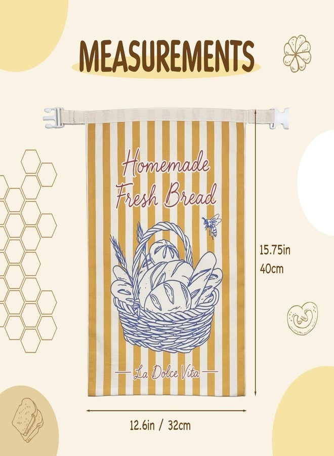 MATICAN Beeswax Bread Bags for Homemade Bread & Sourdough, 2-Pack XL Eco-Friendly Natural Cotton Food Storage Bags, 12.6 x 16.9 Inches, Rustic Bakery Stipres - Image 3