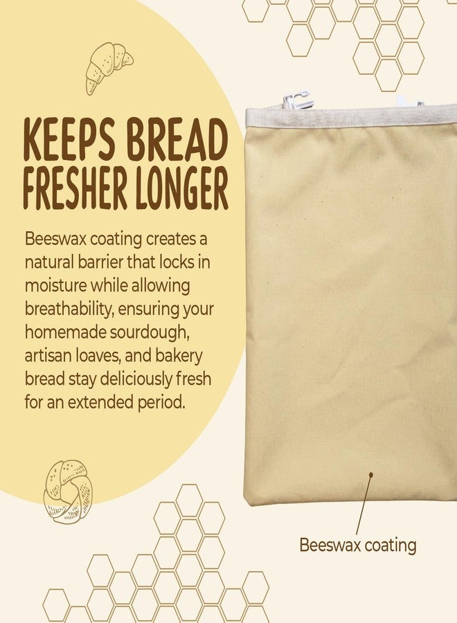 MATICAN Beeswax Bread Bags for Homemade Bread & Sourdough, 2-Pack XL Eco-Friendly Natural Cotton Food Storage Bags, 12.6 x 16.9 Inches, Rustic Bakery Stipres - Image 4