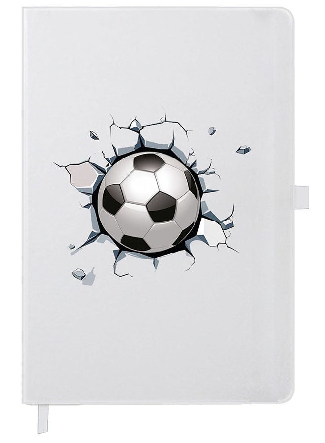 Theodor Designer A5 Thick White Hardcover Notebook Football - Image 1