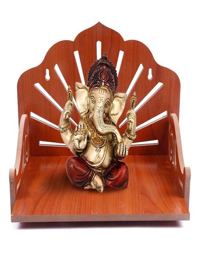 MS ENTERPRISE Art and Craft Wooden Temple- Red, X-Large - Image 1