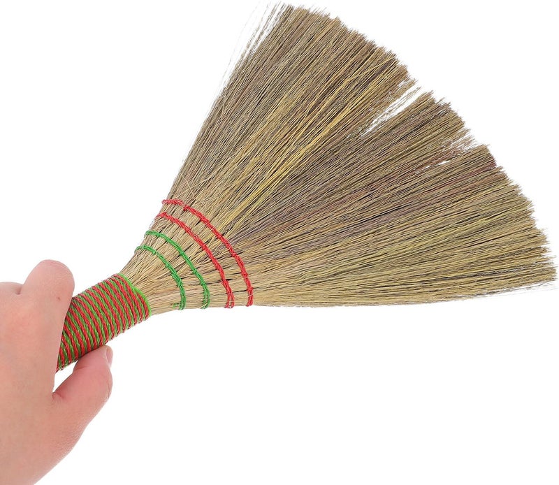 Mini Handheld Whisk Broom with Red Handle, Small Indoor Desk Sweeper for Kitchen and Tabletop Dust Cleaning, Portable Asian Straw Broom for Household Use - Image 4