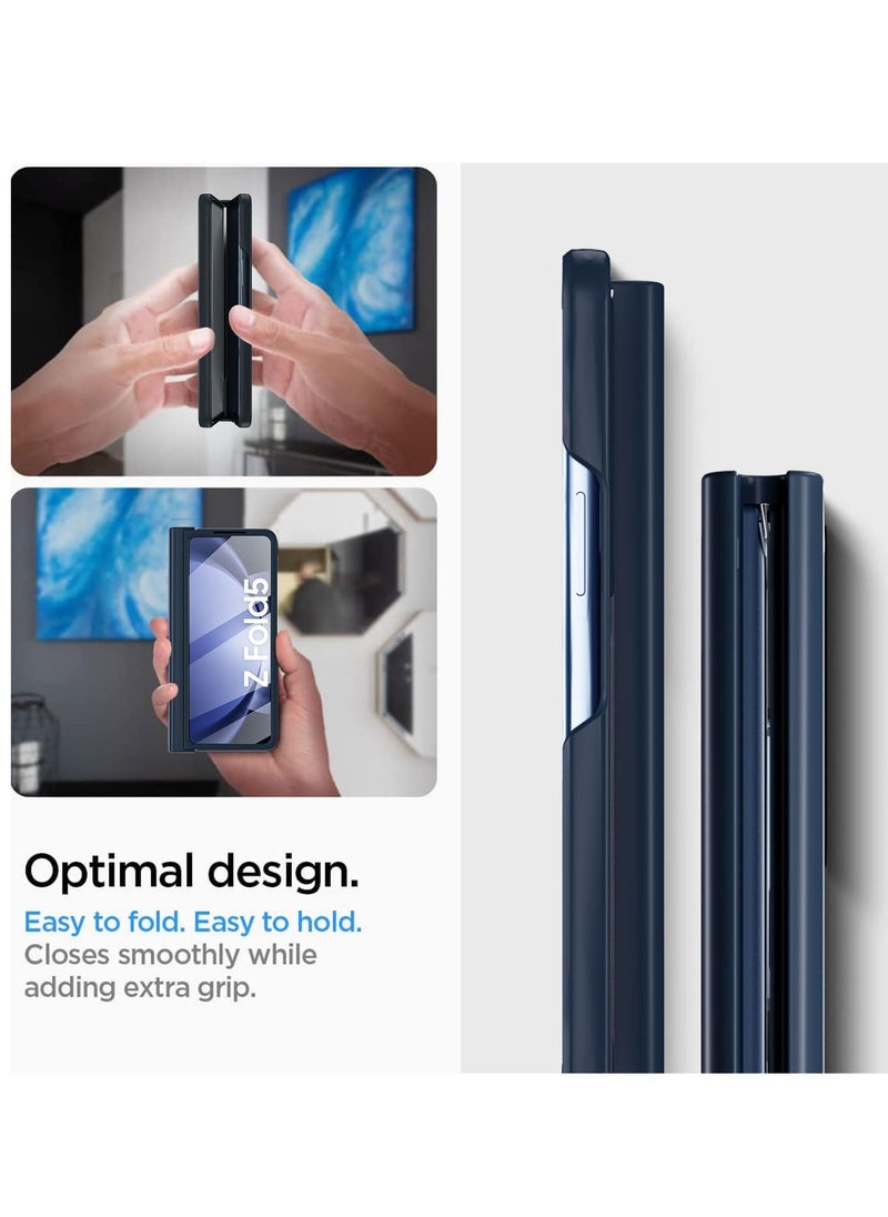 SYOSI - Galaxy Z Fold 5 Case Original Built-in Screen Protector with Pen Holder 360 Full Body Protective Cover for Samsung Galaxy Z Fold 5 5G Case, Blue - Image 1