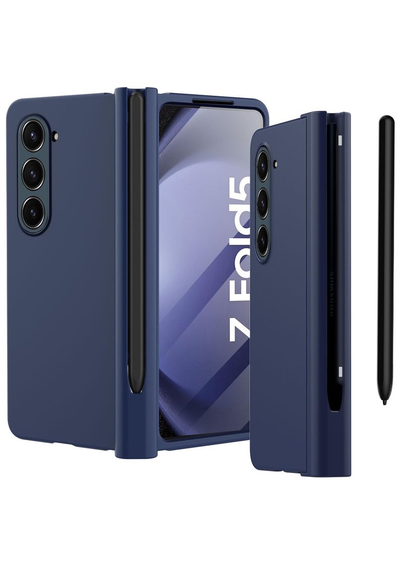 SYOSI - Galaxy Z Fold 5 Case Original Built-in Screen Protector with Pen Holder 360 Full Body Protective Cover for Samsung Galaxy Z Fold 5 5G Case, Blue - Image 1