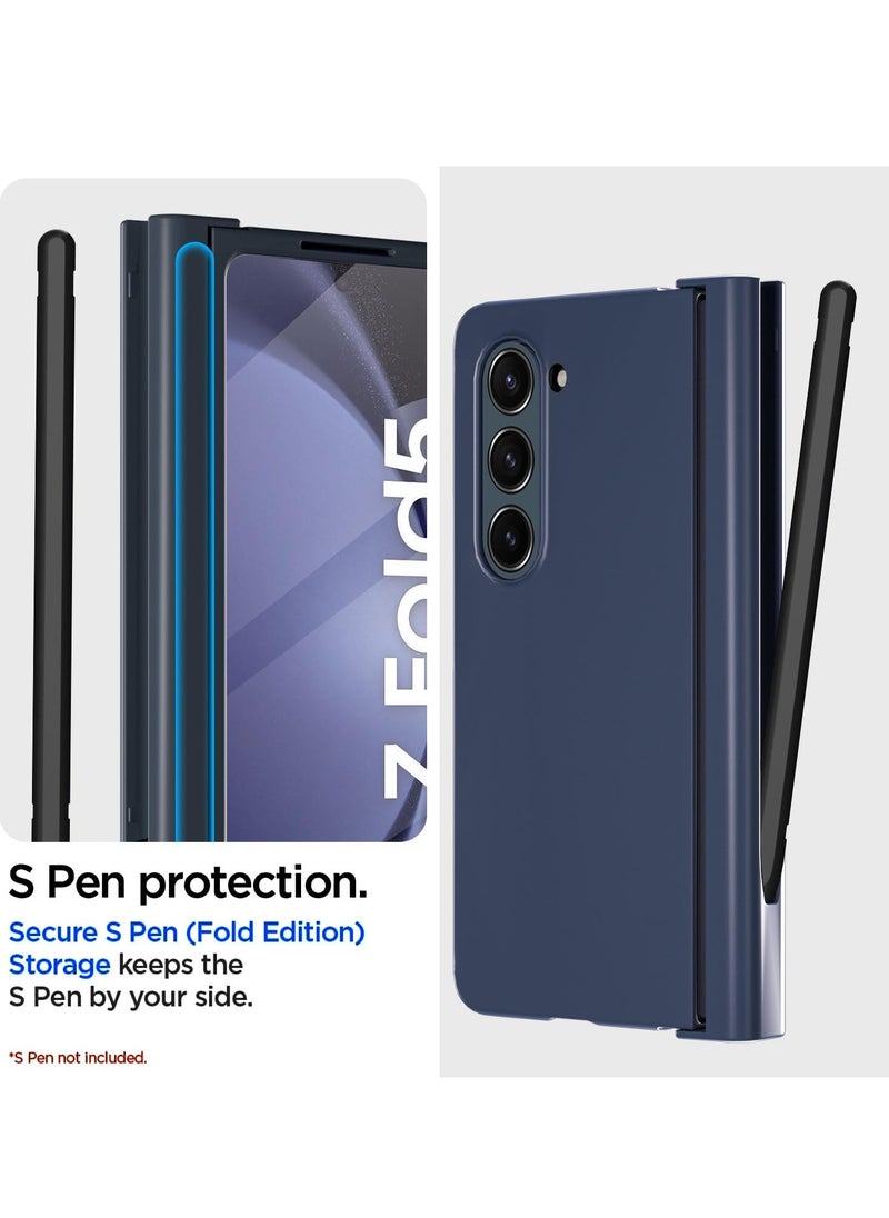 SYOSI - Galaxy Z Fold 5 Case Original Built-in Screen Protector with Pen Holder 360 Full Body Protective Cover for Samsung Galaxy Z Fold 5 5G Case, Blue - Image 1