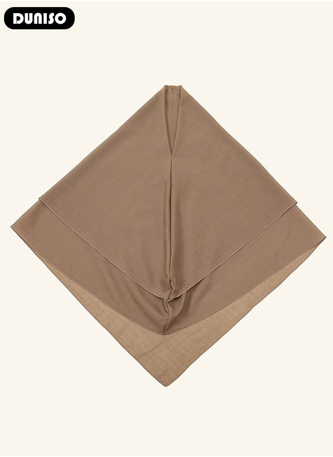 DUNISO Women Muslim Heardscarf Shawl Pullover Extra Long Prayer Hijab Muslimah one Piece Chadors Arabia Body Cover Turban Islamic Middle East Full Cover Clothing  - Image 3