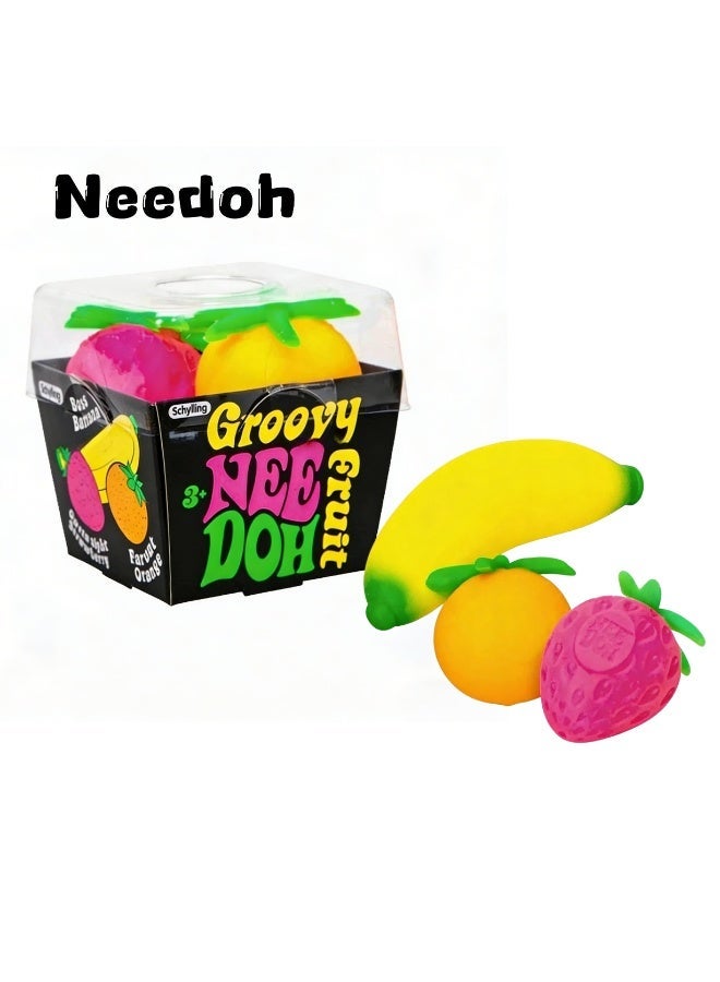 نيدوه كرة شيلينغ غروفي فروت ني دو - كرة تخفيف التوتر، لعبة ضغط واقعية على شكل فاكهة، لعبة حسية لتخفيف التوتر بأطراف الأصابع - Image 2