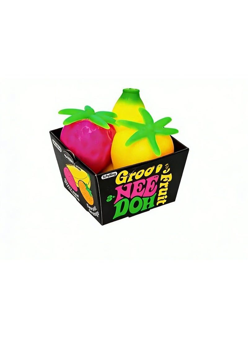 نيدوه كرة شيلينغ غروفي فروت ني دو - كرة تخفيف التوتر، لعبة ضغط واقعية على شكل فاكهة، لعبة حسية لتخفيف التوتر بأطراف الأصابع - Image 1