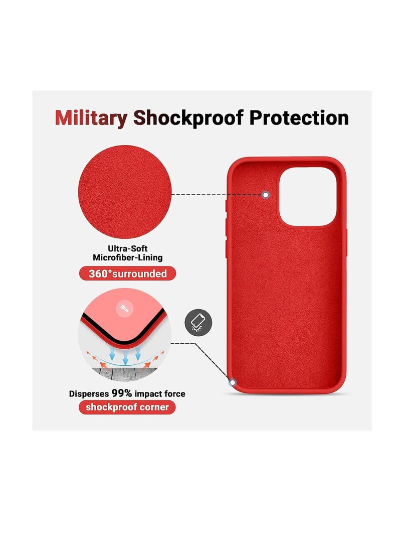 Generic Compatible with iPhone 14 Pro Case 6.1 Inch 2022, Silicone Case Ultra Thin Full Protection Liquid Silicone Mobile Phone Case Protection for iPhone 14 Pro 6.1 Inch 2022 Red  - Image 4