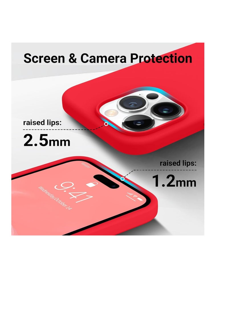 Generic Compatible with iPhone 14 Pro Case 6.1 Inch 2022, Silicone Case Ultra Thin Full Protection Liquid Silicone Mobile Phone Case Protection for iPhone 14 Pro 6.1 Inch 2022 Red  - Image 5