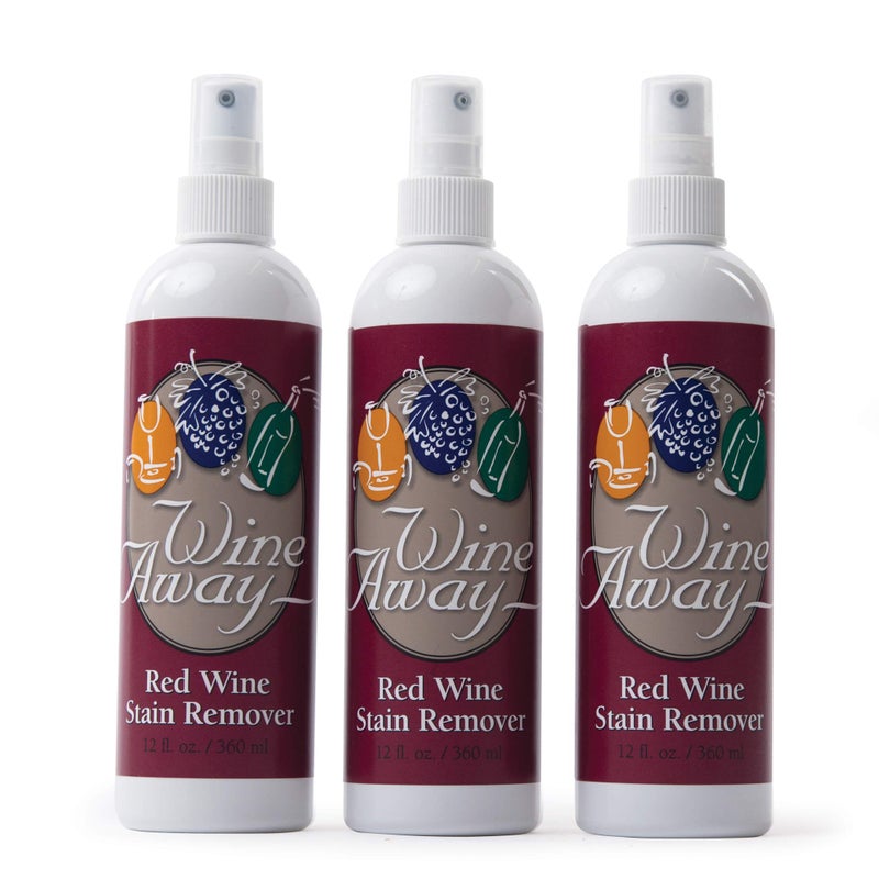 Wine Away Red Wine Stain Remover - Perfect Fabric Upholstery and Carpet Cleaner Spray Solution - Removes Wine Spots - Wine Out - Spray and Wash Laundry to Vanish Stain - 12 Ounce  Set of 3 - Image 1