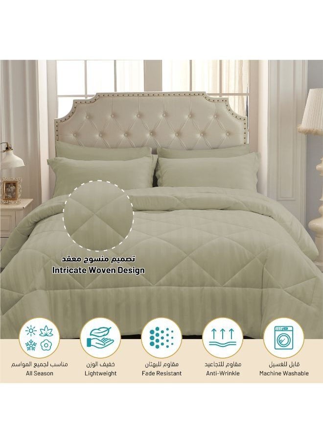 Donetella Hotel Style Super Saver Package -6 Pcs Comforter Set Grey +Mattress Topper + 4 Pillows ,King Size.  - Image 3