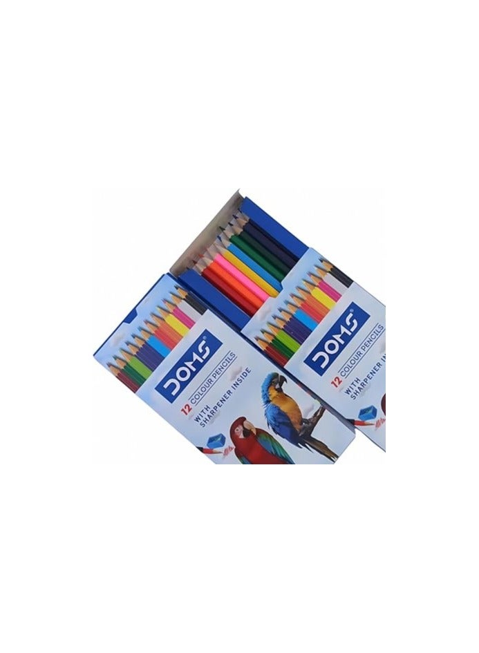 دومس علبة تلوين خشبية 12 لون – مثالية للرسم والإبداع - Image 2