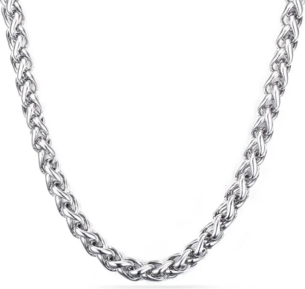 شافين Auger 8 mm. Thick Steel Mens Chain Necklace cy83