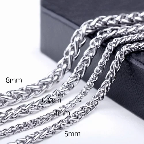 شافين Auger 8 mm. Thick Steel Mens Chain Necklace cy83
