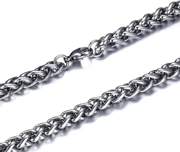 شافين Auger 8 mm. Thick Steel Mens Chain Necklace cy83