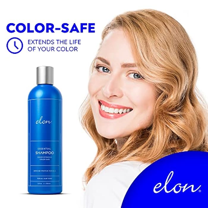 Elon Essential Shampoo for Damaged Hair — For Dry Hair, Color-Safe & Color-Extending Hair Repair & Hydrating Shampoo — Sulfate Free & Paraben Free (12 Fl Oz) - Image 5