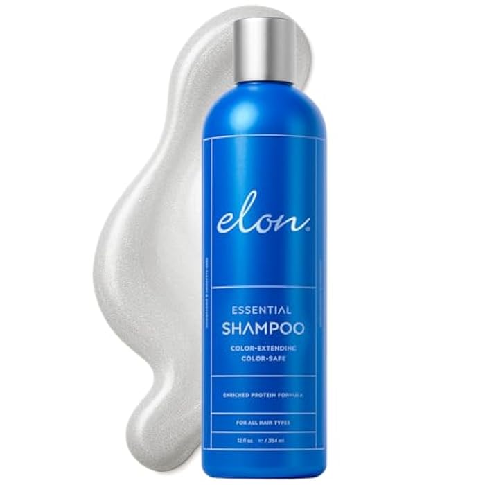 Elon Essential Shampoo for Damaged Hair — For Dry Hair, Color-Safe & Color-Extending Hair Repair & Hydrating Shampoo — Sulfate Free & Paraben Free (12 Fl Oz) - Image 1