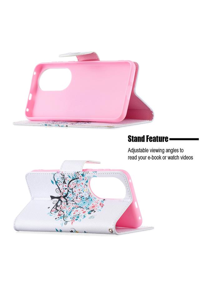 Zaboon Case For Huawei P50 Colored Drawing Pattern Horizontal Flip Leather Case with Holder & Card Slots & Wallet - Image 4