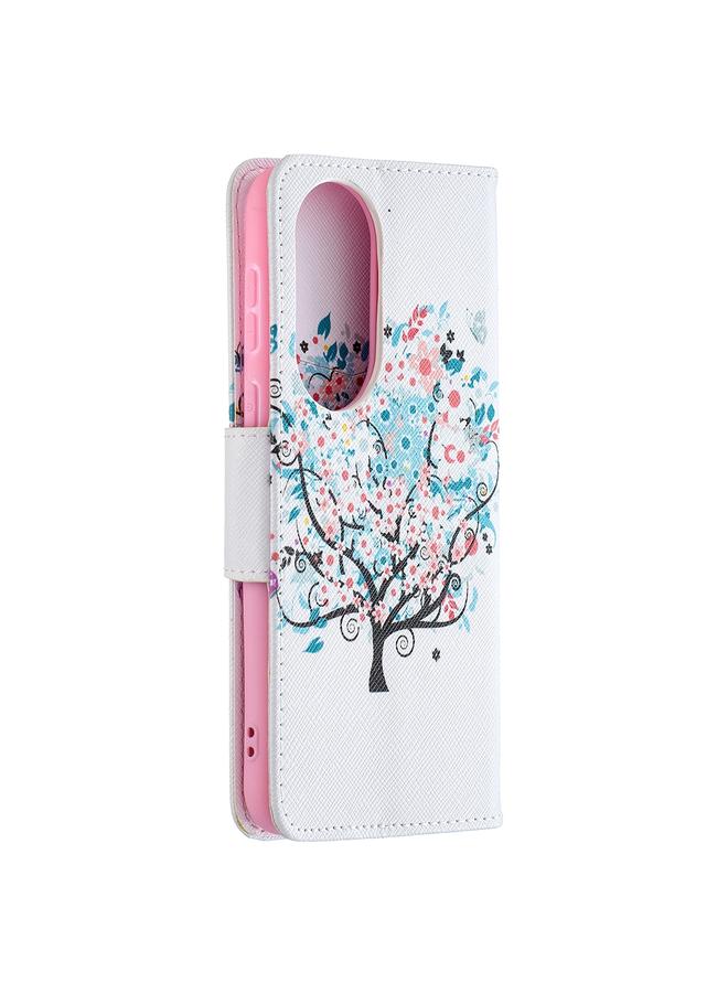 Zaboon Case For Huawei P50 Colored Drawing Pattern Horizontal Flip Leather Case with Holder & Card Slots & Wallet - Image 3