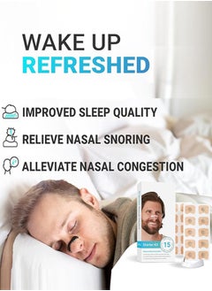 Breathing Nasal Strip Starter Kit 15 Count - Boost Oxygen Intake, Reduce Snoring, Improve Sleep Quality - No Medicine or Chemicals, Sweat Resistant, Skin Safe Nasal Strips, White Arc - pzsku/Z4A871409433B7BBA89ECZ/45/_/1733821334/fbe53ff2-ceba-4b21-be5c-477f15b74c59