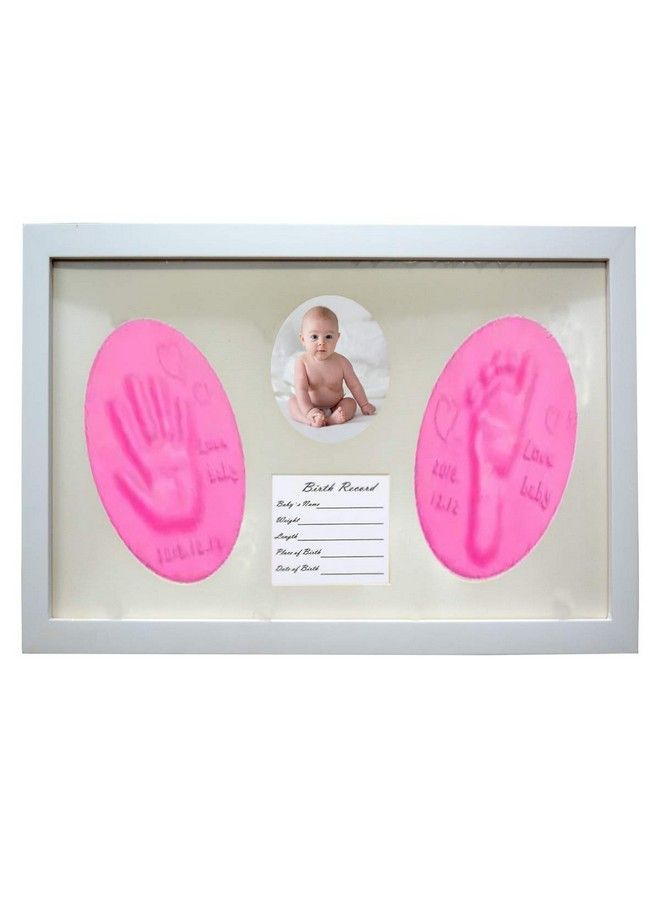 Baby Bucket Baby Safe And Non Toxic Clay Handprint And Footprint Picture Frame Kit(White 1)  - Image 1