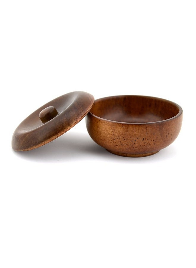 Grandslam Wooden Shaving Bowl with Lid Shaving Soap Bowl for Men Easy to Lather Fits Wet Shaving (Oak Wood) - Image 1