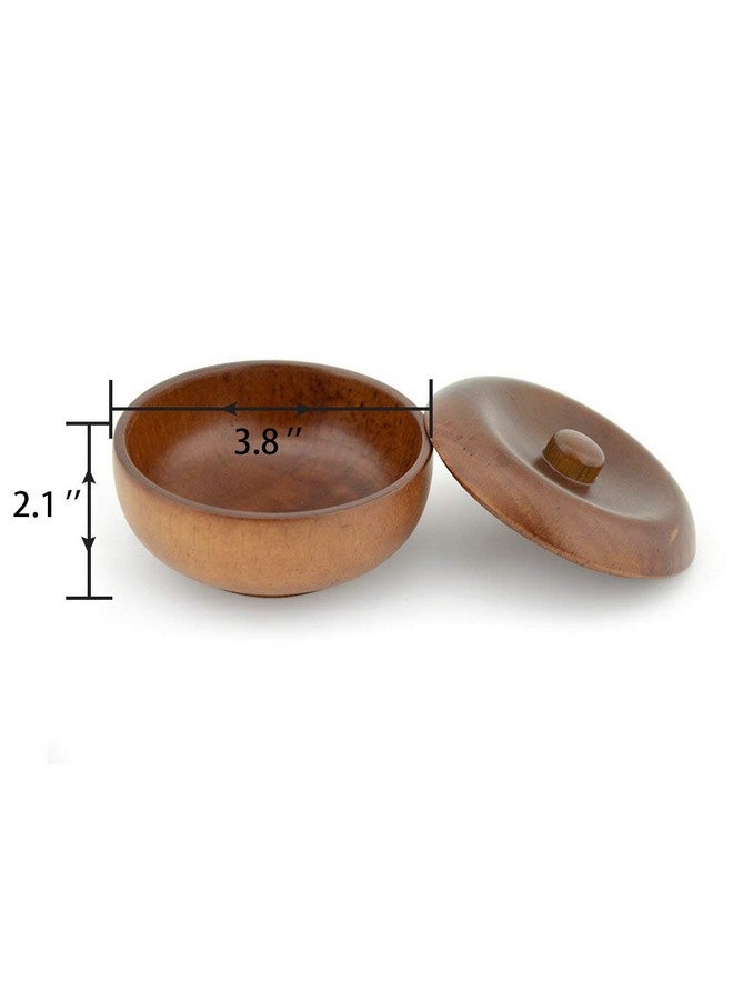 Grandslam Wooden Shaving Bowl with Lid Shaving Soap Bowl for Men Easy to Lather Fits Wet Shaving (Oak Wood) - Image 2