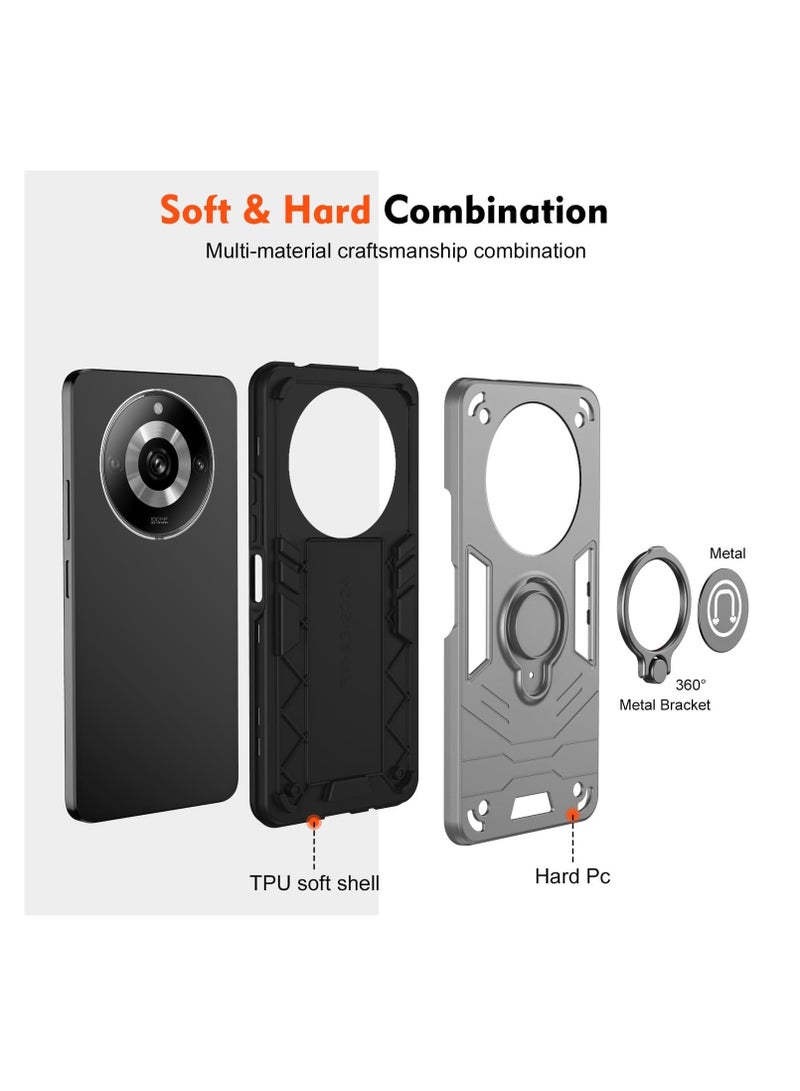 GOLDEN MASK GOLDEN MASK For Realme 11 Pro Plus/Realme 11 Pro Armored Window Bracket Camera Shield Cover Camera Lend Protection With Ringe (Grey)  - Image 4
