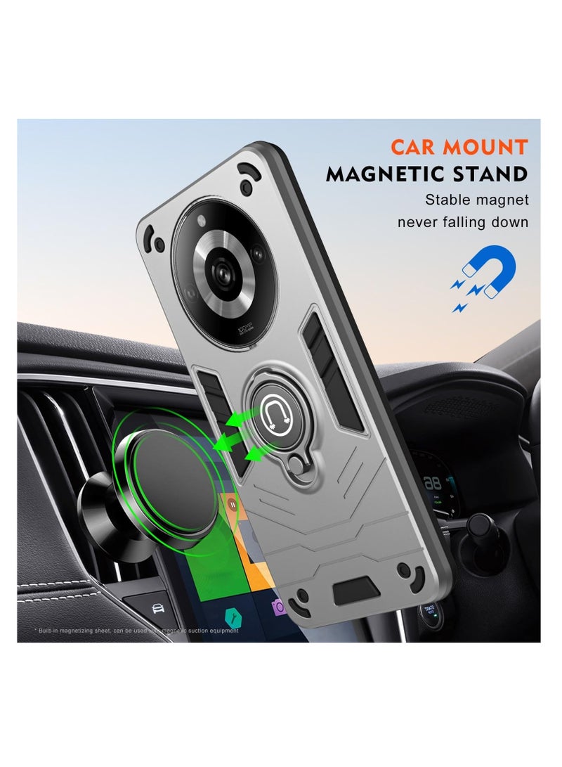 GOLDEN MASK GOLDEN MASK For Realme 11 Pro Plus/Realme 11 Pro Armored Window Bracket Camera Shield Cover Camera Lend Protection With Ringe (Grey)  - Image 5