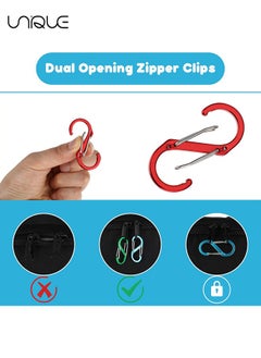 Unique 12 Pcs S Shaped Small Carabiner Clips Metal Double Snap Hook Outdoor Anti Theft Backpack Buckle Locking Carabiner S Shaped Carabiner AntiTheft Outdoor Camping Backpack Buckle  - Image 4